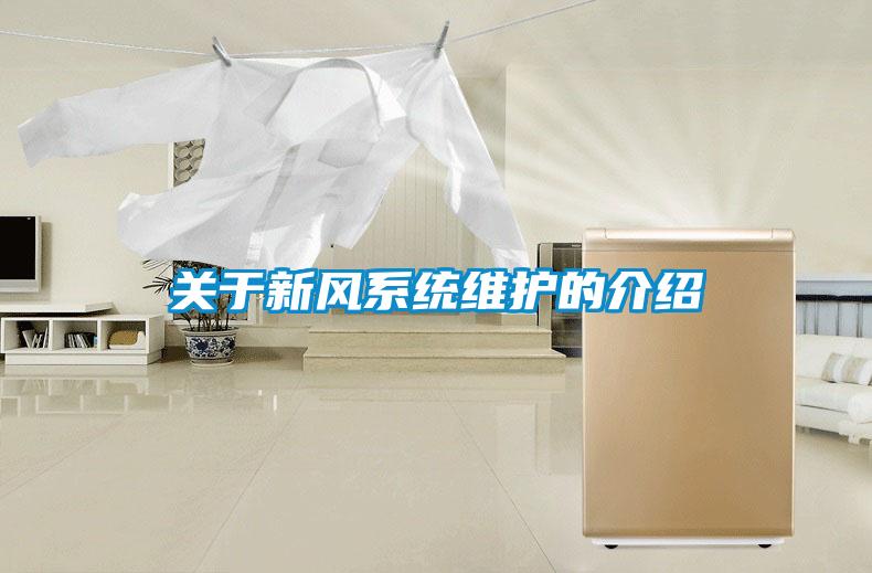 關(guān)于新風系統(tǒng)維護的介紹