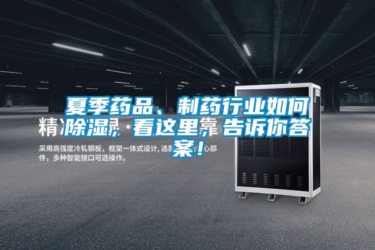 夏季藥品、制藥行業如何除濕，看這里，告訴你答案！