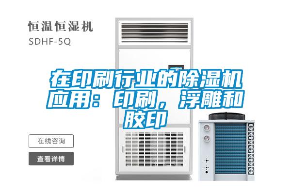 在印刷行業的除濕機應用：印刷，浮雕和膠印