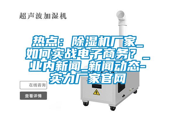 熱點(diǎn)：除濕機(jī)廠(chǎng)家_如何實(shí)戰(zhàn)電子商務(wù)？_業(yè)內(nèi)新聞_新聞動(dòng)態(tài)-實(shí)力廠(chǎng)家官網(wǎng)