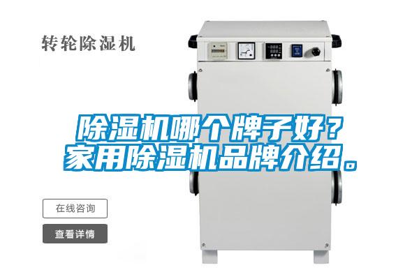 除濕機哪個牌子好？家用除濕機品牌介紹。