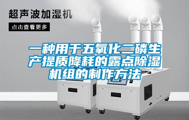 一種用于五氧化二磷生產提質降耗的露點除濕機組的制作方法