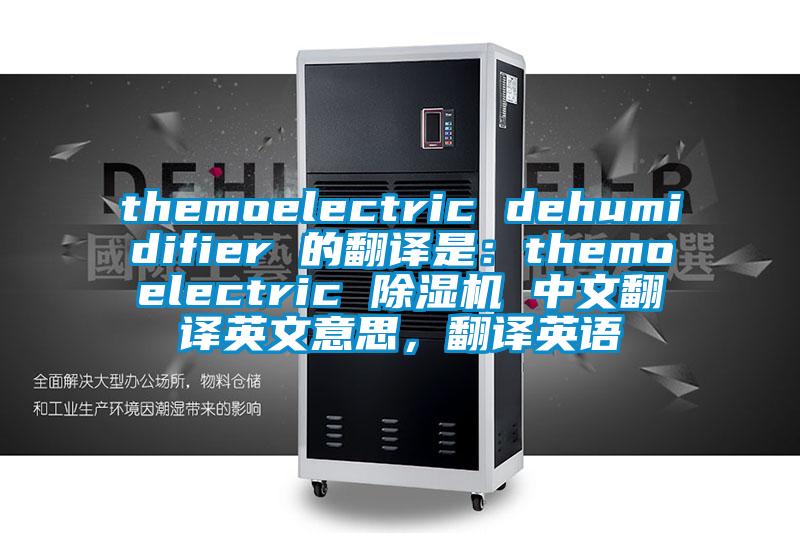 themoelectric dehumidifier 的翻譯是：themoelectric 除濕機 中文翻譯英文意思，翻譯英語