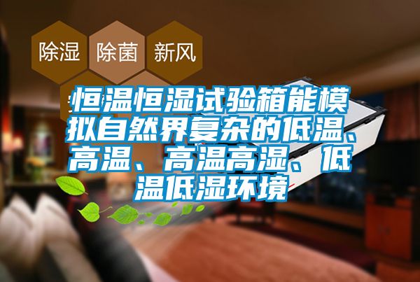 恒溫恒濕試驗箱能模擬自然界復雜的低溫、高溫、高溫高濕、低溫低濕環境