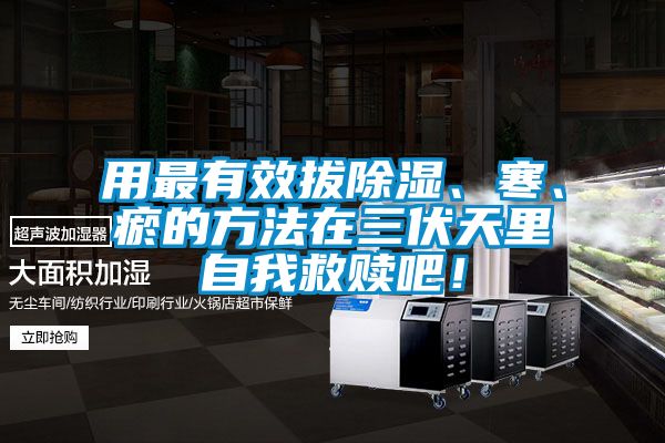 用最有效拔除濕、寒、瘀的方法在三伏天里自我救贖吧！