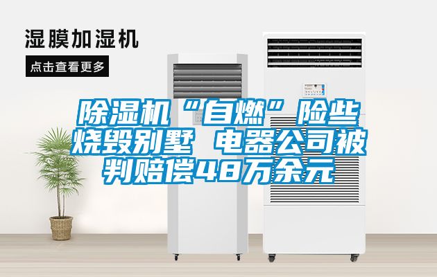 除濕機(jī)“自燃”險(xiǎn)些燒毀別墅 電器公司被判賠償48萬(wàn)余元