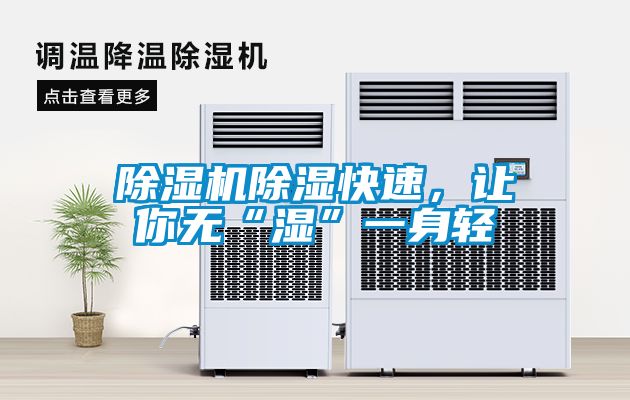 除濕機除濕快速,讓你無“濕”一身輕