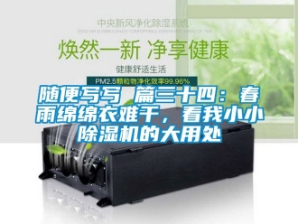 行業(yè)新聞隨便寫寫 篇三十四：春雨綿綿衣難干，看我小小除濕機的大用處
