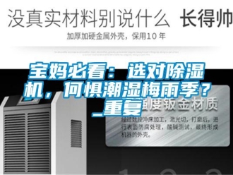 企業新聞寶媽必看：選對除濕機，何懼潮濕梅雨季？_重復