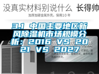 常見問題3.1 中國主要地區新風除濕機市場規模分析：2016 VS 2021 VS 2027