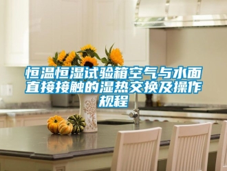 知識百科恒溫恒濕試驗箱空氣與水面直接接觸的濕熱交換及操作規程