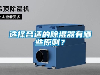 知識百科選擇合適的除濕器有哪些原則？