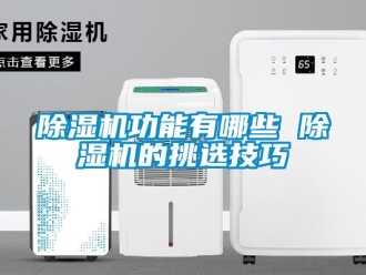 行業新聞除濕機功能有哪些 除濕機的挑選技巧