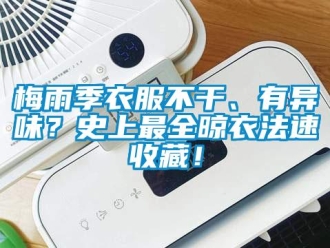 行業新聞梅雨季衣服不干、有異味？史上最全晾衣法速收藏！