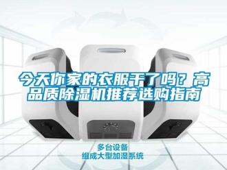 行業新聞今天你家的衣服干了嗎？高品質除濕機推薦選購指南